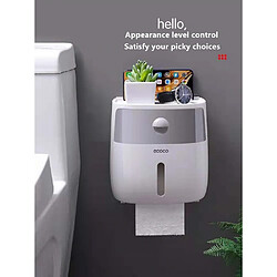 Universal Porte-papier hygiénique en plastique imperméable à l'eau Montage mural Salle de bains Étagère de rangement de téléphone portable Bac de rangement Porte-rouleaux de toilettes portables | Porte-papier (gris)