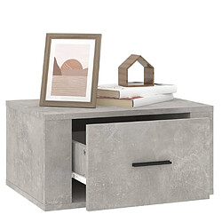 Maison Chic Lot de 2 Tables de Chevet murales - Tables de Nuit Gris béton 50x36x25 cm pas cher