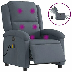 Maison Chic Fauteuil Relax pour salon, Fauteuil inclinable de massage électrique gris foncé velours -GKD62316