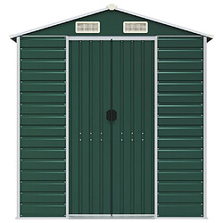 Avis Helloshop26 Abri de jardin cabane cabanon maison de stockage remise extérieur hangar outils robuste 191 x 300 x 198 cm acier galvanisé vert 02_0022349