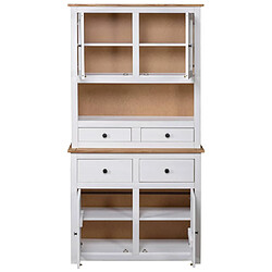 Avis vidaXL Buffet haut Blanc 93x40,5x180 cm Pin Gamme Panama