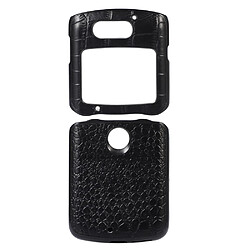 Coque en TPU + cuir véritable texture croco noir pour votre Motorola Razr 5G