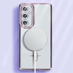 Avizar Coque Diamant pour Samsung Galaxy A35 MagSafe Contour Strass Violet pas cher