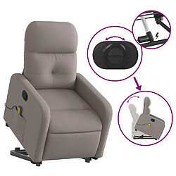 Acheter vidaXL Fauteuil inclinable de massage Taupe Tissu