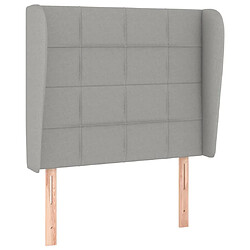 Maison Chic Tête de lit scandinave avec oreilles,meuble de chambre Gris clair 93x23x118/128 cm Tissu -MN12806