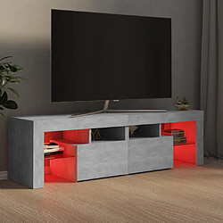 Acheter vidaXL Meuble TV avec lumières LED Gris béton 140x36,5x40 cm