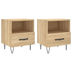 vidaXL Tables de chevet 2 pcs chêne sonoma 40x35x47,5 cm