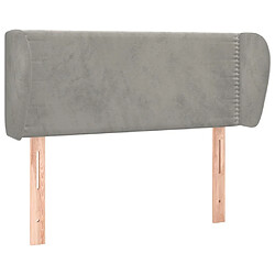 Maison Chic Tête de lit moderne avec oreilles pour chambre - Décoration de lit Gris clair 93x23x78/88 cm Velours -MN40702