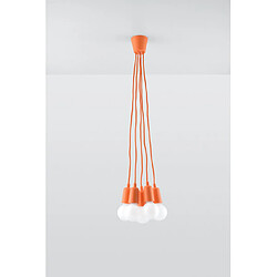 Acheter Luminaire Center Suspension DIEGO PVC orange 5 ampoules