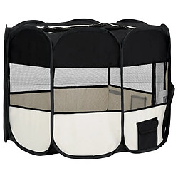 Avis vidaXL Parc pour chiens pliable avec sac de transport Noir 90x90x58 cm