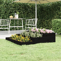 Maison Chic Jardinière,Bac à fleurs - pot de fleur Noir 107x107x27 cm Bois massif de pin -GKD66647