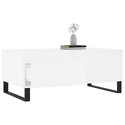 Avis Maison Chic Table basse,Table Console Table d'appoint, Table pour salon Blanc 90x50x36,5 cm Bois d'ingénierie -MN77458