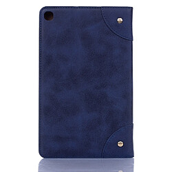 Avis Wewoo Housse Coque Étui en cuir avec rabat horizontal de style livre rétro fentes pour cartes et porte-cartes portefeuille Galaxy Tab A 8.0 2019 bleu foncé