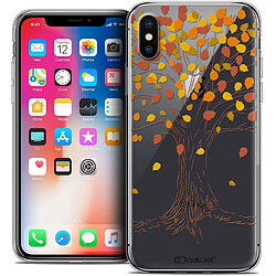 Caseink Coque Housse Etui Apple iPhone Xs / X (5.8 ) [Crystal Gel HD Collection Autumn 16 Design Tree - Souple - Ultra Fin - Imprimé en France]