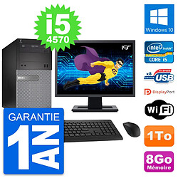 PC Tour Dell 3020 Ecran 19" Intel i5-4570 RAM 8Go Disque 1To Windows 10 Wifi - Occasion