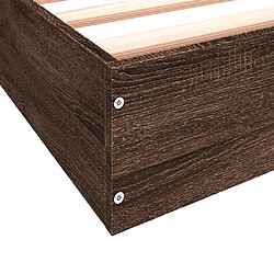 Vidaxl Cadre de lit chêne marron 100x200 cm bois d'ingénierie pas cher