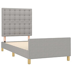 Acheter Maison Chic Lit adulte - Cadre Structure de lit avec tête de lit Contemporain Gris clair 80x200 cm Tissu -MN56370