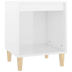 vidaXL Table de chevet Blanc brillant 40x35x50 cm Bois d’ingénierie