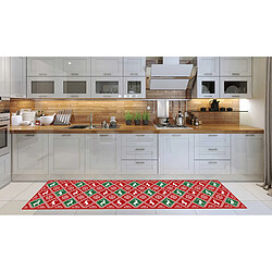 Alter Chemin de cuisine, 100% Made in Italy, Tapis antitache avec impression numérique, Tapis antidérapant et lavable, Modèle de Noël - Chara, cm 240x52