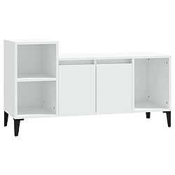 vidaXL Meuble TV Blanc 100x35x55 cm Bois d'ingénierie