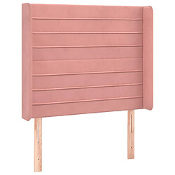 Maison Chic Tête de lit scandinave avec oreilles,meuble de chambre Rose 93x16x118/128 cm Velours -MN69166