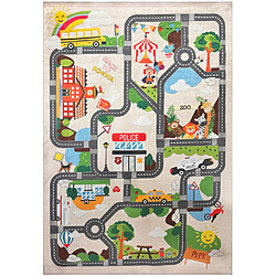 ICONIK INTERIOR Tapis pour Enfant - (290x200 cm) - Ville Route Multicolore