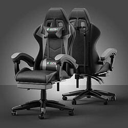 RATTANTREE Chaise de Gaming avec Repose-Pied, Chaise Gaming Racing, Dossier Inclinable à 155, Avec support lombaire, Fauteuil gamer Ergonomique, Siege Gaming avec Appui-tête, Noir Gris pas cher