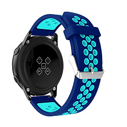 Wewoo Boucle métallique bande de montre bracelet en silicone trou rond bicolore pour Galaxy Watch Active 20mm pas cher