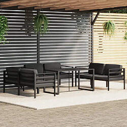 vidaXL Salon de jardin 7 pcs avec coussins Aluminium Anthracite