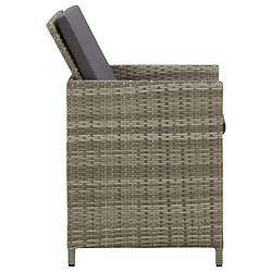 Acheter Maison Chic Lot de 4 Chaises de jardin,Fauteuil d'extérieur avec coussins Résine tressée Gris -MN77129