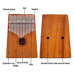 Wewoo Pouce Piano Kalimba Finger 17-tone Débutant Entrée Instrument de musique Portable couleur bois