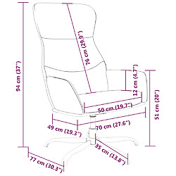 vidaXL Chaise de relaxation avec repose-pieds Gris foncé Tissu pas cher