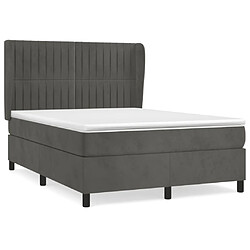 vidaXL Sommier à lattes de lit et matelas Gris foncé 140x200cm Velours