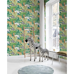 Noordwand Papier peint Good Vibes Jungle Animals Vert et noir