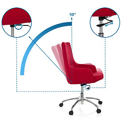 Chaise de bureau / siège pivotant SHAKE 100 tissu rouge hjh OFFICE