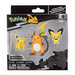 Bandai - Pokémon - Pack évolution - Figurine Pichu 5cm + Figurine Pikachu 8cm + Figurine Raichu 10cm - JW2778