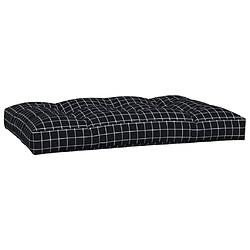 Acheter vidaXL Coussins de palette lot de 2 motif à carreaux noir tissu