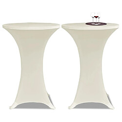 vidaXL Housse de table Ø 70 cm Crème extensible 2 pcs