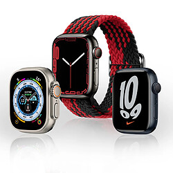 Avizar Bracelet pour Apple Watch 41mm / 40mm / 38 mm Nylon Tressé noir / rouge pas cher