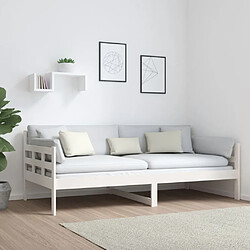 Acheter Maison Chic Lit de jour, Lit de repos pour Salon Chambre,Canapé-lit,Lit d'invité Blanc Bois massif de pin 90x190 cm -MN31081