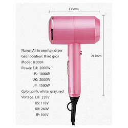 Universal Sèche-cheveux professionnel Chaud et froid 2000W Sèche-cheveux anion Moteur DC avec concentrateur Diffuseur Prêt et fonction induction Sèche