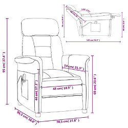 vidaXL Fauteuil de massage Gris clair Similicuir daim pas cher