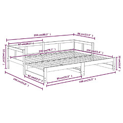 vidaXL Lit coulissant sans matelas blanc 2x(80x200)cm pas cher