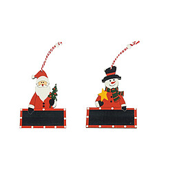 C157 2PCS Ornement de Noël Ornement en bois Santa Snowman Petite pendentif Arbre de Noël Décoration Pendentif Ornements de Noël