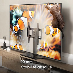 ONKRON Pied de Table Verre Trempé pour 26 - 55 Pouces Tele, Support TV sur Pied de 30 kg - Pied de Tele Universel VESA 75x75 - VESA 400x400/Support TV Montage sur Table Hauteur Réglable PT1-B Noir pas cher