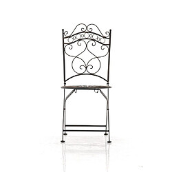 Decoshop26 Chaise de jardin terrasse balcon design rustique en fer forgé bronze 10_0003003