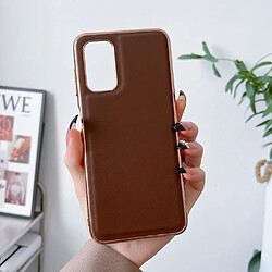 Coque en TPU + cuir véritable électroplaqué, anti-chute pour votre Xiaomi Redmi Note 11 4G (Qualcomm)/Note 11S 4G - café