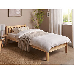 Beliani Lit simple en bois de pin clair 90 x 200 cm FLORAC