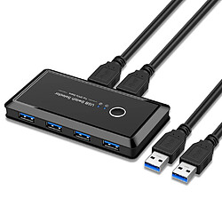 Universal Commutateur de sélecteur USB 3.0 2 PC pour clavier et souris Scanner Imprimante Commutateur KVM Hub 4 périphériques USB 3.0 partagés