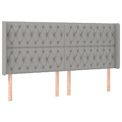 Avis Maison Chic Tête de lit scandinave à LED,meuble de chambre Gris clair 203x16x118/128 cm Tissu -MN88749